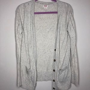 Cream/tan cardigan with pockets long sleeve medium